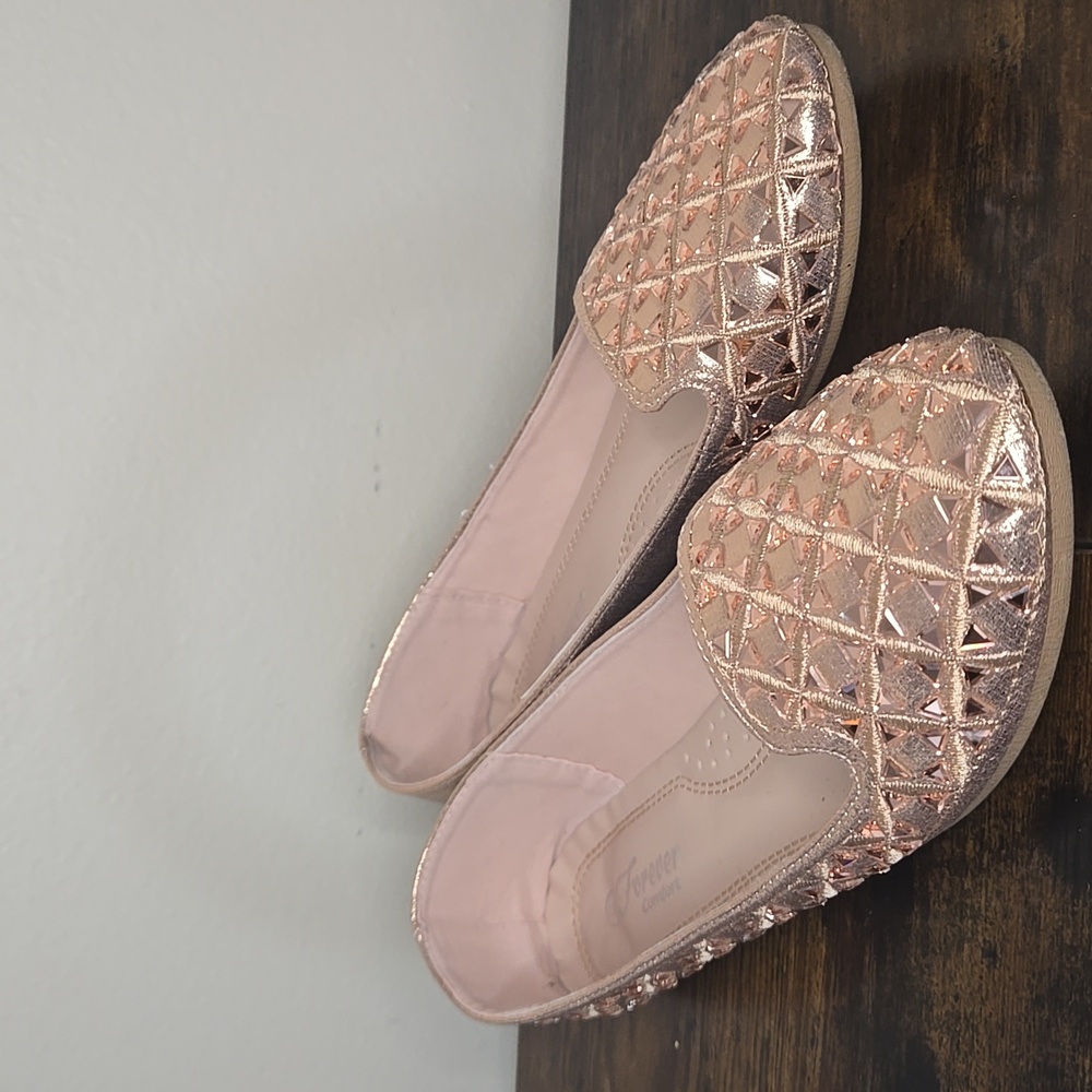 Women's Forever Comfort Flats Rose Gold Size 9